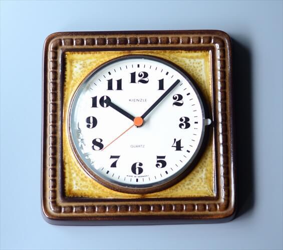 ドイツ製 KIENZLE 雰囲気ある配色の 陶器 壁時計 電池式 壁掛け時計 キンツレー セラミック アンティーク ig3839の画像1