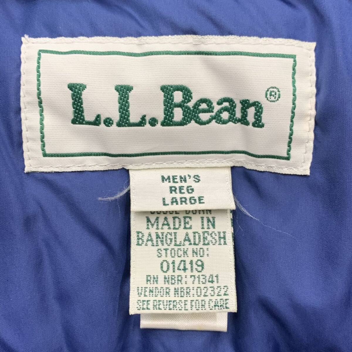 ◯ 70s 80s L.L.Bean エルエルビーン ダウンベスト グースダウン メンズ ベージュ Lサイズ 中綿 スナップボタン ヴィンテージ 古着_画像8