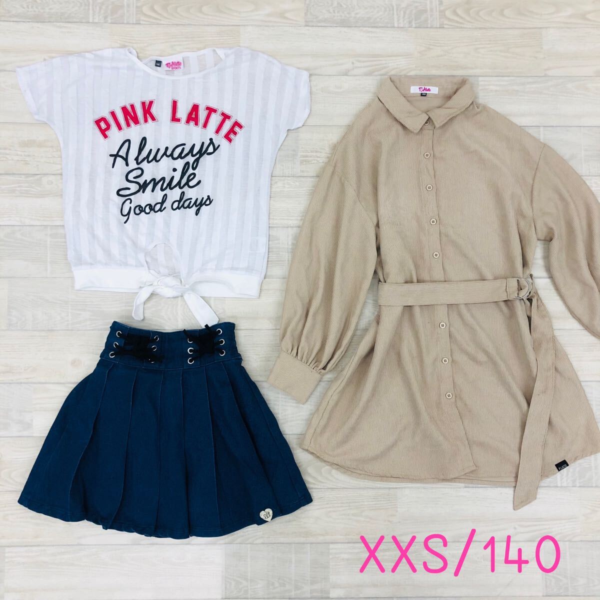 ●3-44 PinkLatte ピンクラテ Lovetoxic ラブトキシック まとめ売り 43点 セット 子供服 140cm〜165cm 女の子 キッズ ジュニア バッグ 大量_画像4