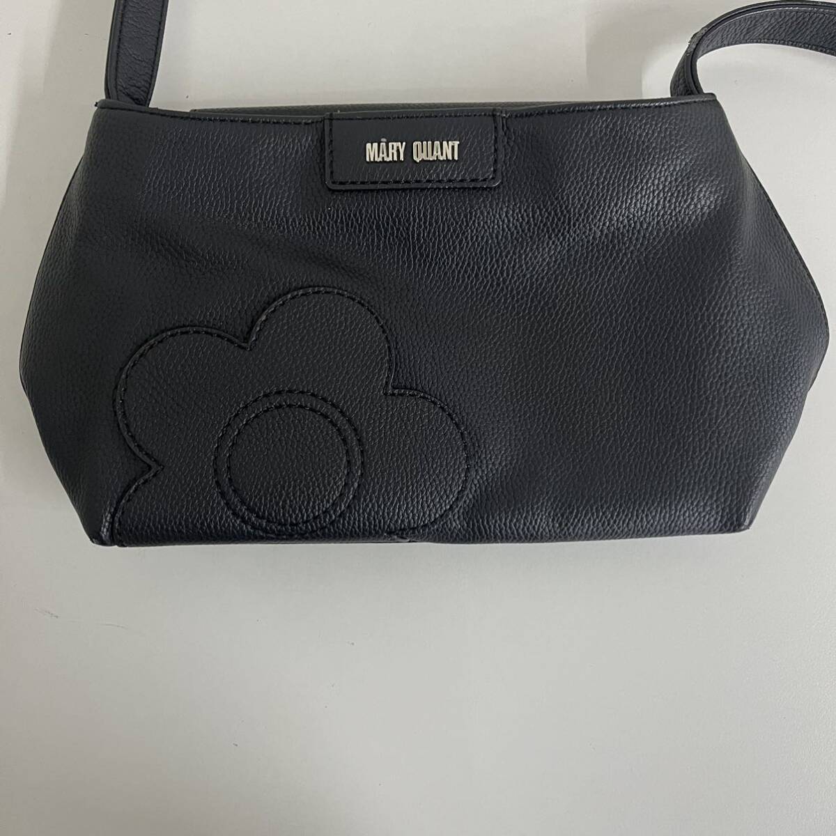 M# MARY QUANT Mary Quant lady's shoulder bag black black shoulder .. diagonal .. flower flower Trend brand bag for women 