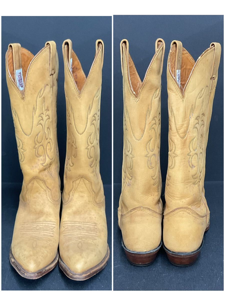 ★KY■USA製 ウエスタンブーツ レザー NOCONA BOOTS レディース 37サイズ 23.5cm 茶系 ロングブーツ 高さ35.6cm ヒール3.8cm ブーツ 靴_画像5