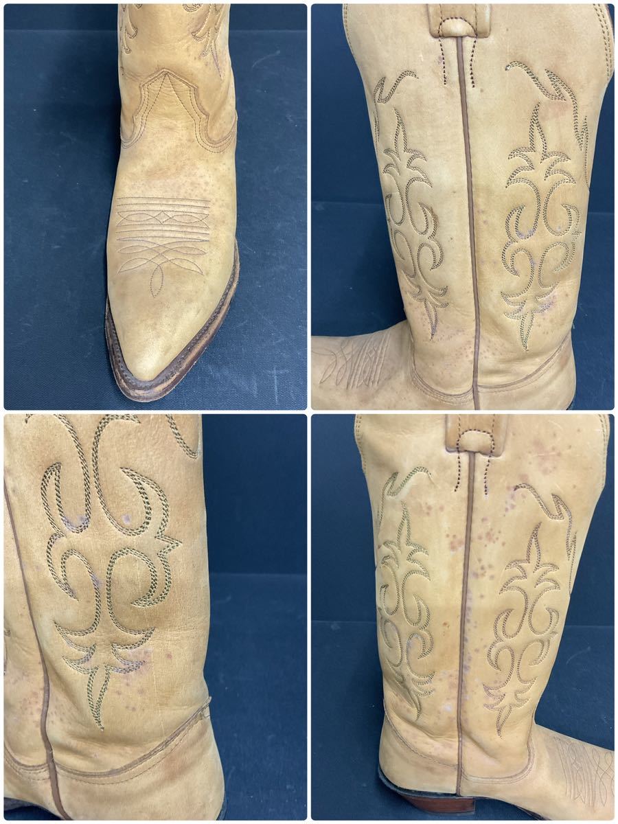 ★KY■USA製 ウエスタンブーツ レザー NOCONA BOOTS レディース 37サイズ 23.5cm 茶系 ロングブーツ 高さ35.6cm ヒール3.8cm ブーツ 靴_画像8