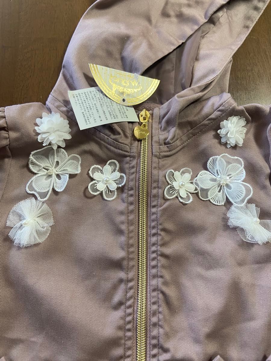 ジップアップパーカー 女の子 ジャケット　マジョリカ　可愛い　春色　パーカー　110サイズ(新品、未使用)