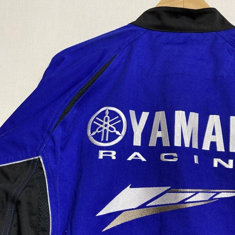 古着 YAMAHA 山ヤマハレーシング ロングスリーブ ワーキングスーツ メカニックスーツ つなぎ YRM16 - 黒 / ブラック ロゴ、文字 X 刺繍_画像8