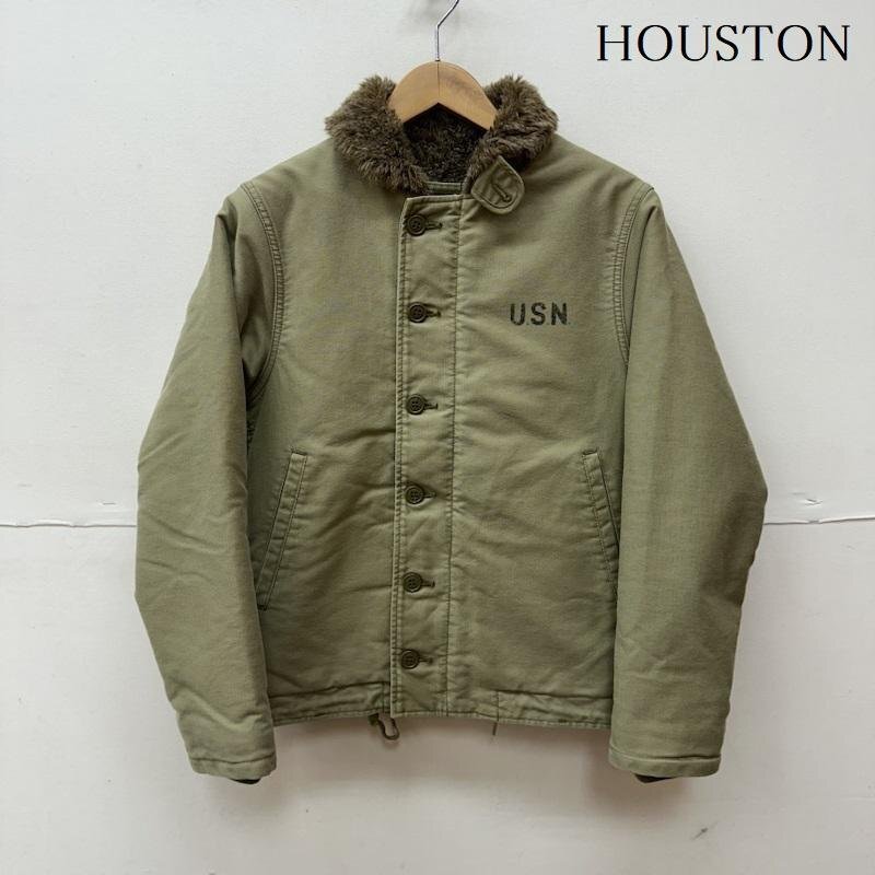 ヒューストン 5N-1XUD N-1 DECK JACKET USED加工 バックステンシル タイト デッキ ジャケット ジャケット、上着 ジャケット、上着 36_画像1