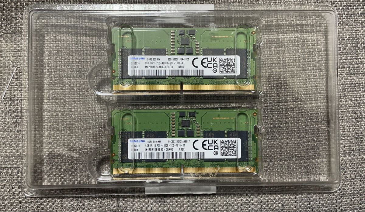 サムスン純正 PC5-38400 DDR5-4800 8GB ノートPC用メモリ ２つ
