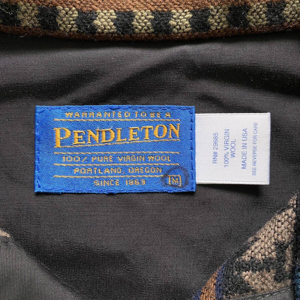 再【1スタ】激レア 90s Pendleton 総柄 プルオーバージャケット USA製 ペンドルトン フリース 90年代 古着 ビンテージ patagonia スナップ_画像6