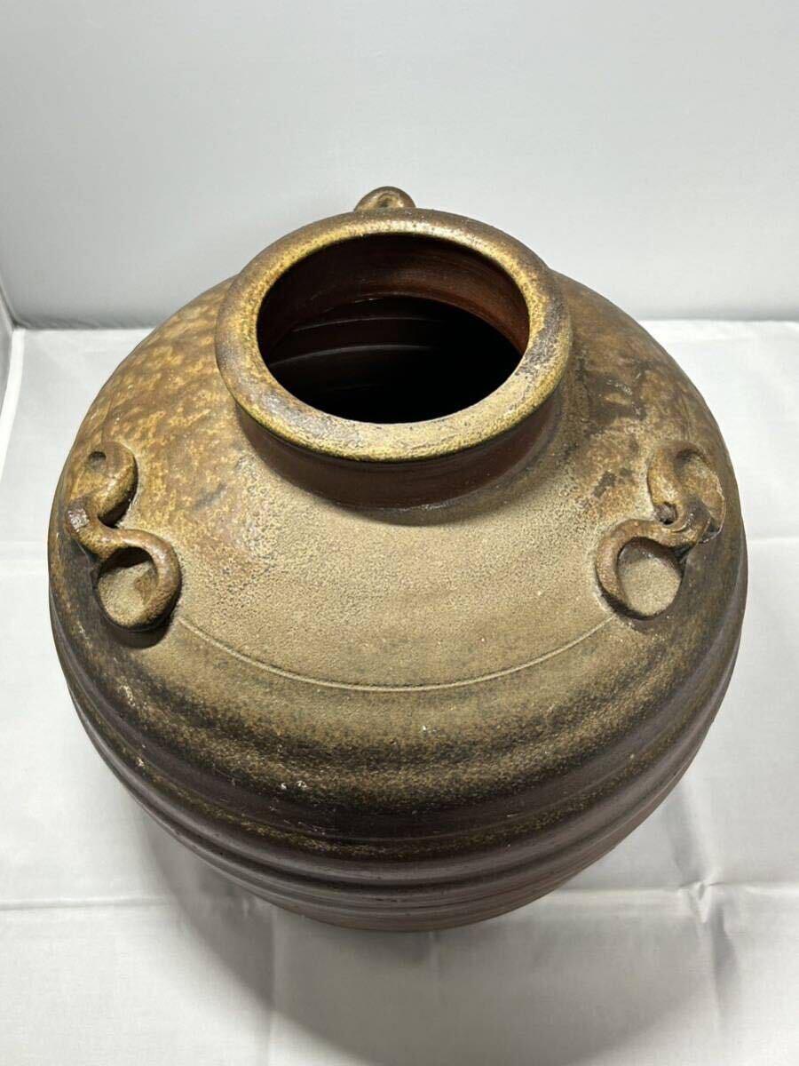  Bizen . craftsman sphere shide . kiln change four ear "hu" pot tea utensils vase flower go in flower vase .
