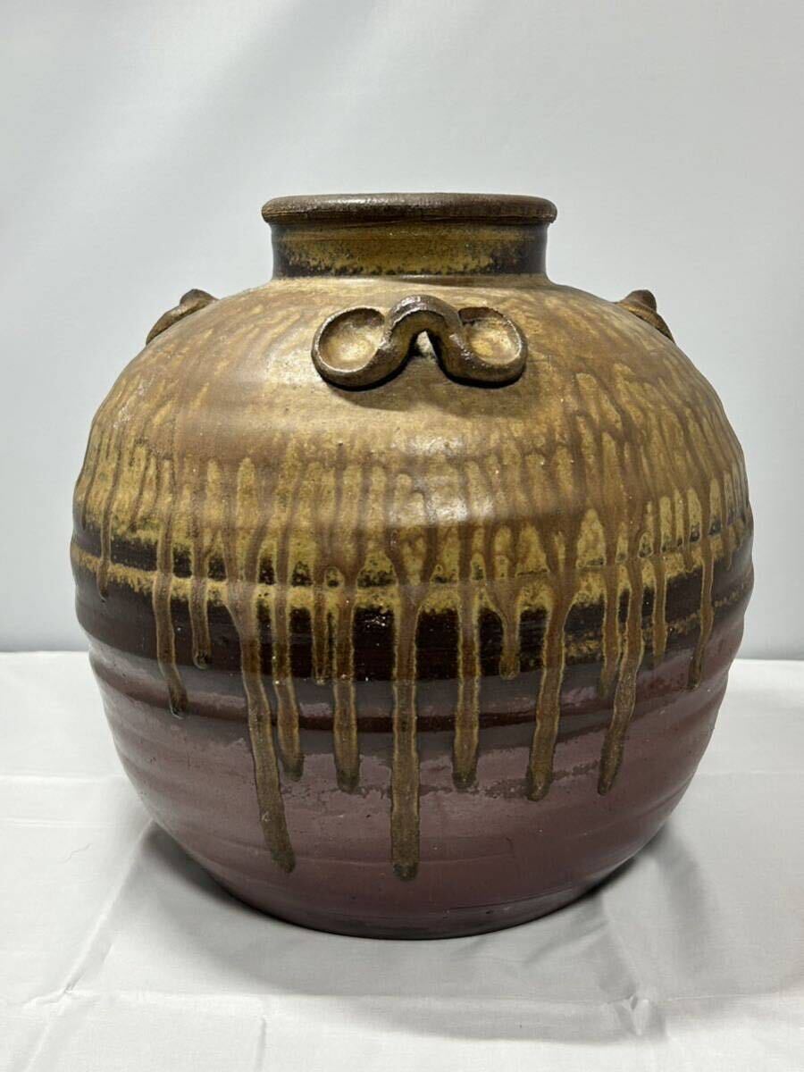  Bizen . craftsman sphere shide . kiln change four ear "hu" pot tea utensils vase flower go in flower vase .