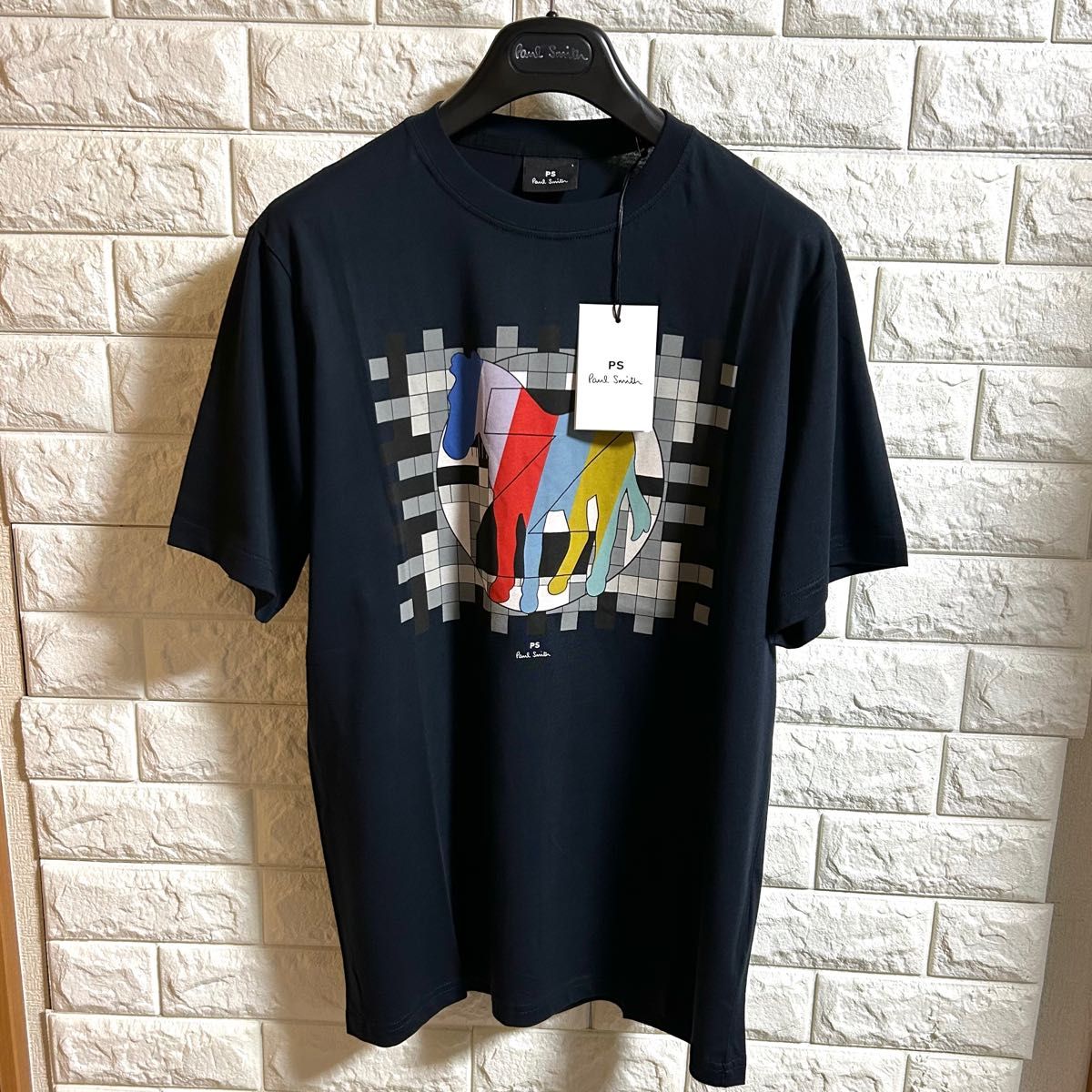 【新品】PS PAUL SMITH ポールスミス／クルーネック グラフィックアートデザイン Tシャツ カットソー Lサイズ