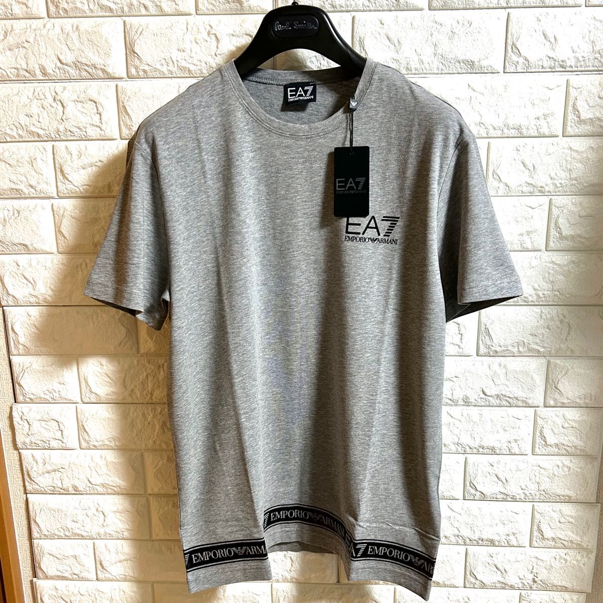 【新品】EMPORIO ARMANI EA7／クルーネック テープロゴ Tシャツ カットソー M