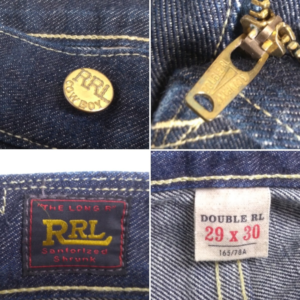 濃紺極上 50s 60s復刻 RRL 片耳 Lee 101Z サイド黒タグ テーパード デニムパンツ ジーンズ W29 ダブルアールエル ラルフローレン 240340_画像7