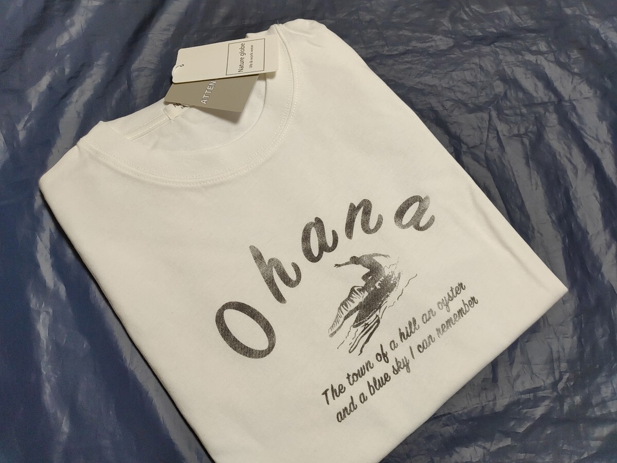 LL寸・半袖新品／ohanaプリントTシャツ●ホワイト_画像1