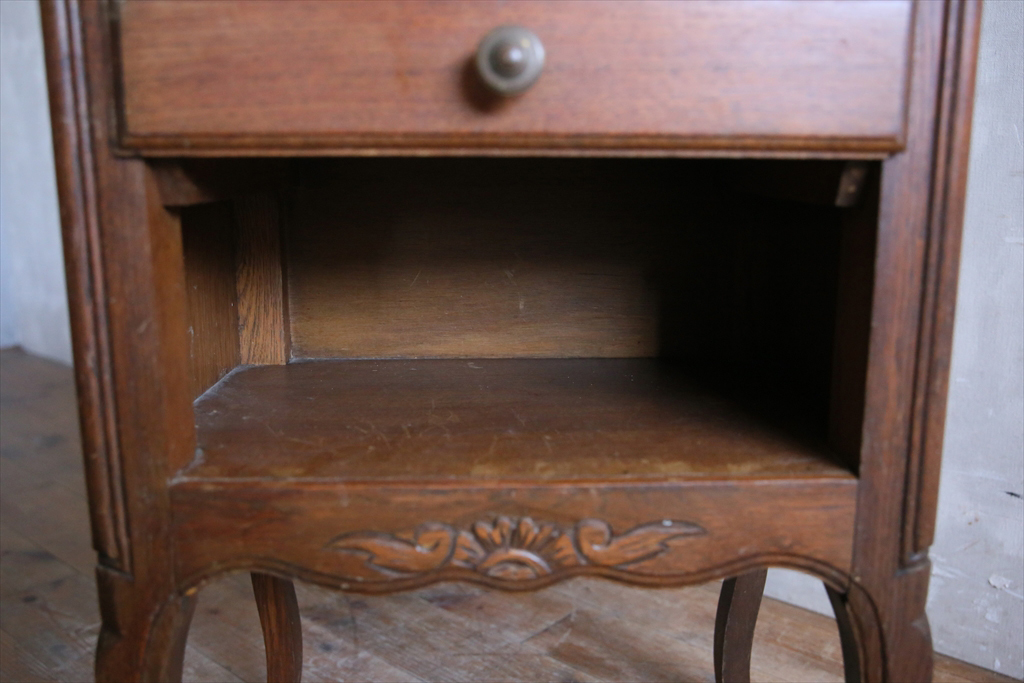  France antique * old tree night table / bedside cabinet / wooden desk / display shelf / stand for flower vase / store furniture display pcs / French Vintage furniture 