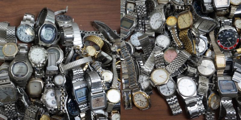 各種時計 大量ジャンク品 200個以上！ 腕時計 懐中時計 ヘッドのみ ブランド品等 まとめ売り メンズ レディース シルバー ゴールド レザー_画像4