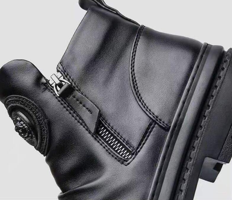 新入荷 秋冬ブーツ メンズ ショートブーツ ワークブーツ ミリタリーブーツ メンズ靴　エンジニアブーツ 作業靴 防滑 ブラック 24.5~27cm_画像8