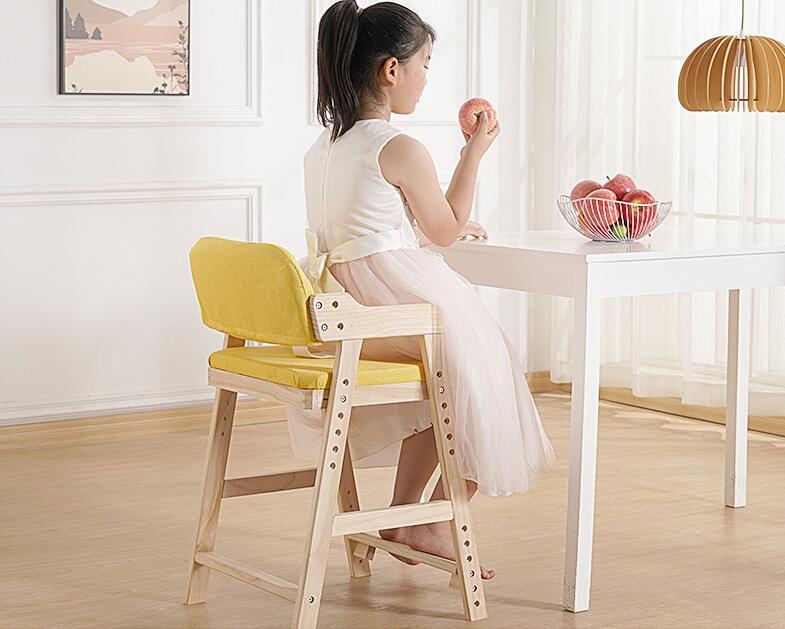 新作　お色選択可 キッズチェア 学習椅子 木製 子供用 座面6段階 足置き5段階 成長に合わせて高さ調整 背もたれ クッション付き_画像10