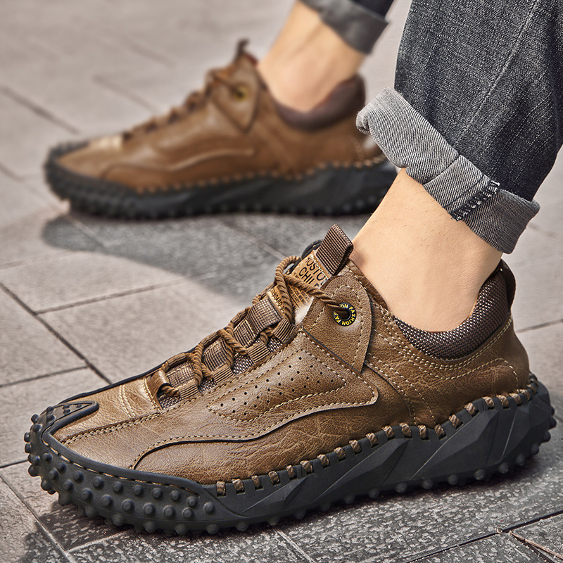  новое поступление прогулочные туфли джентльмен обувь мужской кожа обувь натуральная кожа ботинки очень красивый товар спортивные туфли уличный легкий вентиляция кемпинг хаки 29.0cm размер выбор возможно 