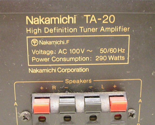 送料無料【ジャンク】レア1989年ヴィンテージNakamichi TA-20 チューナーアンプ 通電確認済_画像9