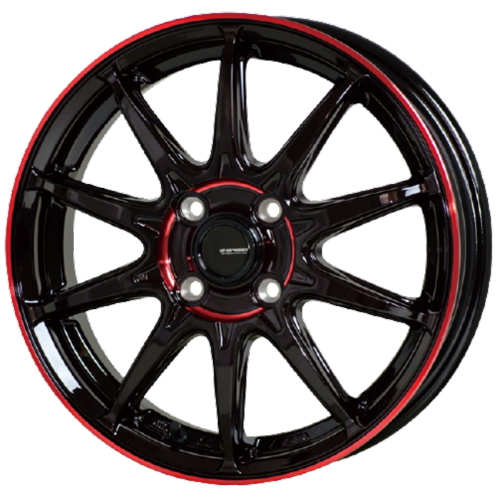 TOYO PROXES R1R 225/45R17 G.Speed P-05R ブラック+レッドクリア 17インチ 6.5J+45 4H-100_画像1