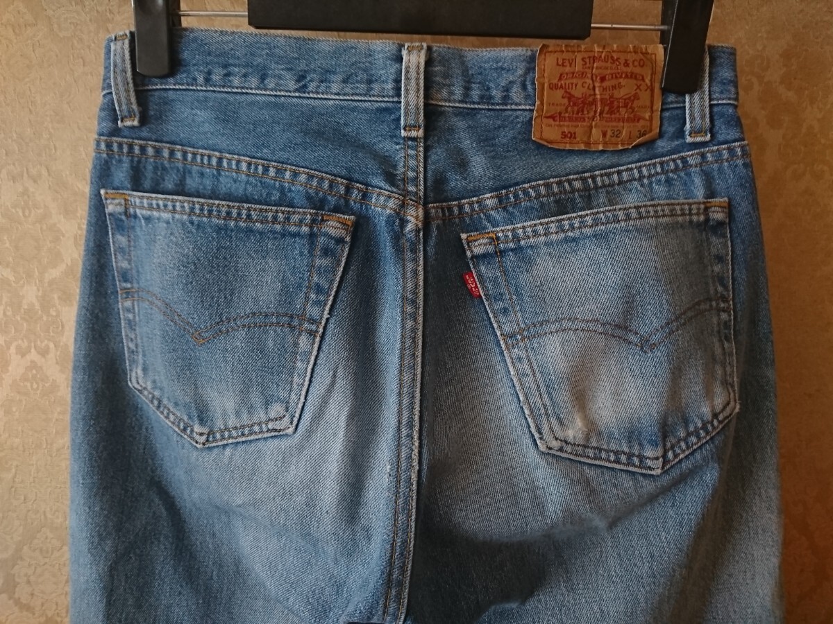 リーバイス 90s USA製 Levis 501 W32 オリジナル レギュラー ジーンズ デニムパンツ ヴィンテージ 赤耳 501XX bigE 66 _画像6