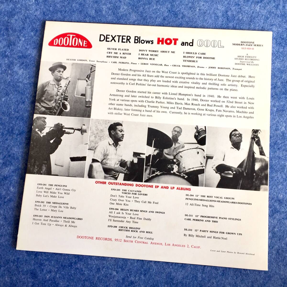 Dexter Gordon - Dexter Blows Hot and Cool / 帯付き / Carl Perkins Leroy Vinnegar デクスター・ゴードンの画像3