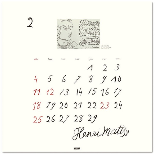 毎年人気！新品 アンリ・マティス 2024 壁掛けカレンダー ミサワホーム 「偉人の筆跡カレンダー」 45×50(cm) 画家 フランスの画像3