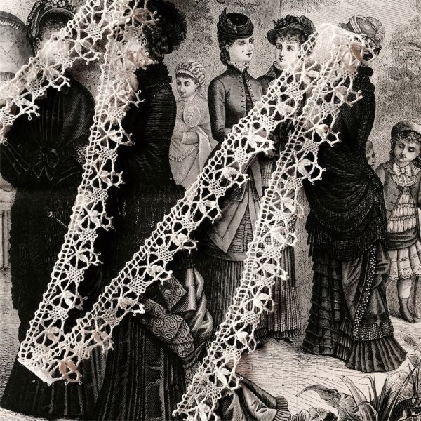 19世紀 フランスアンティーク 2x100cm リネン Le Puy en Velay 蔓薔薇と蜘蛛の巣によるボビンレースb ル・ピュイ ハンドメイド ドール 麻_画像2