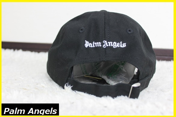 【送料無料】新品パームエンジェルス（Palm Angels） コットン　ロゴベースボールキャップ　(黒×白：ブラック×ホワイト）　ロゴキャップ_画像4