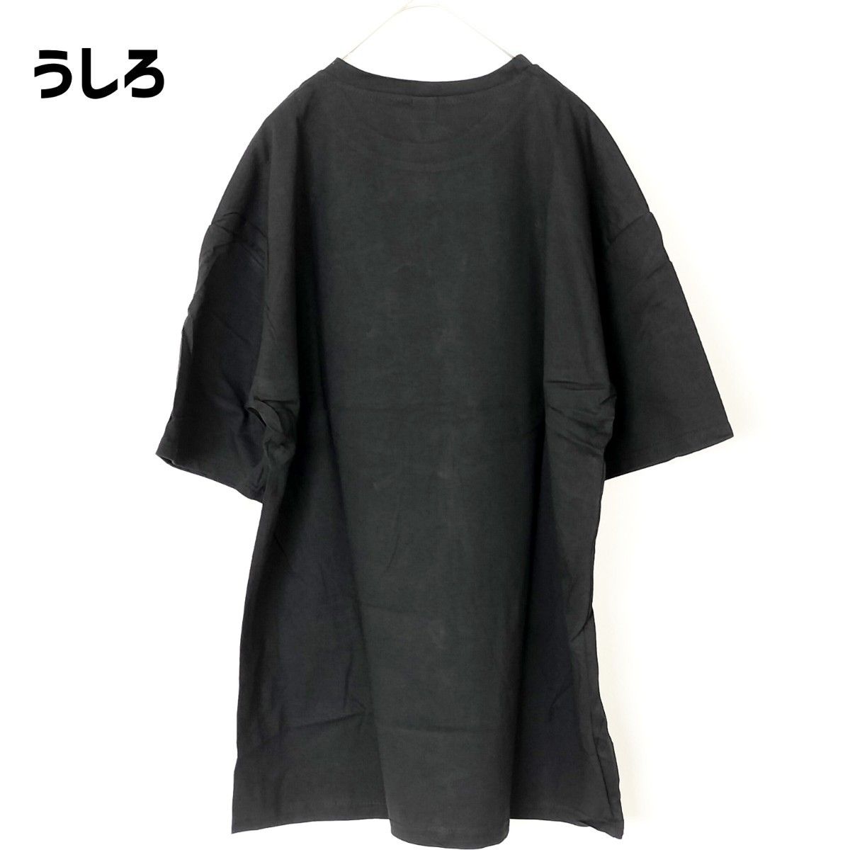 2XL　黒　花柄 Tシャツ　体型カバー　レディース　綿100％　大きいサイズ