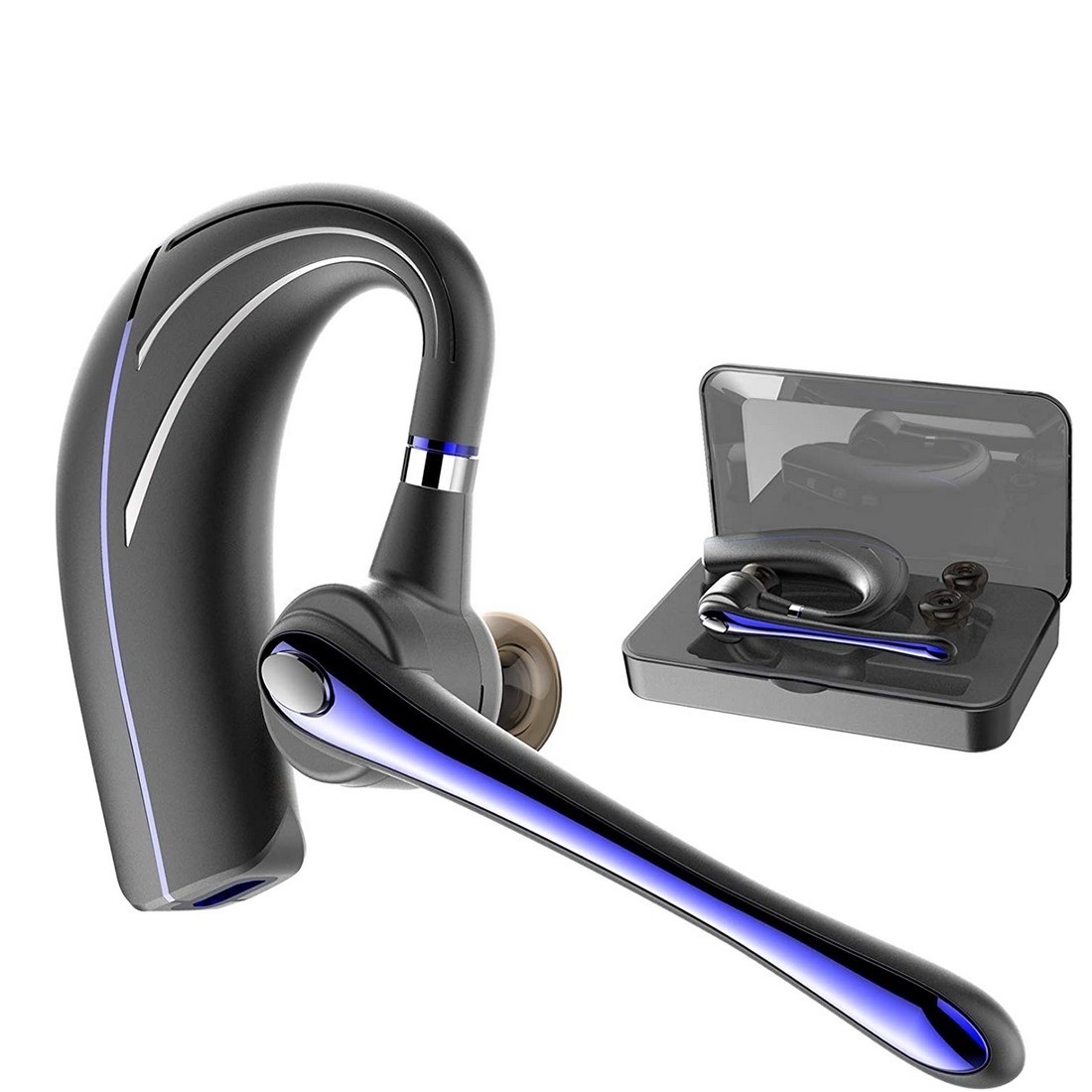 Bluetooth ヘッドセット5.0 高音質片耳 内蔵マイクBluetoothイヤホン ビジネス 快適装着 ハンズフリー通話 また日本技適マーク取得品の画像1