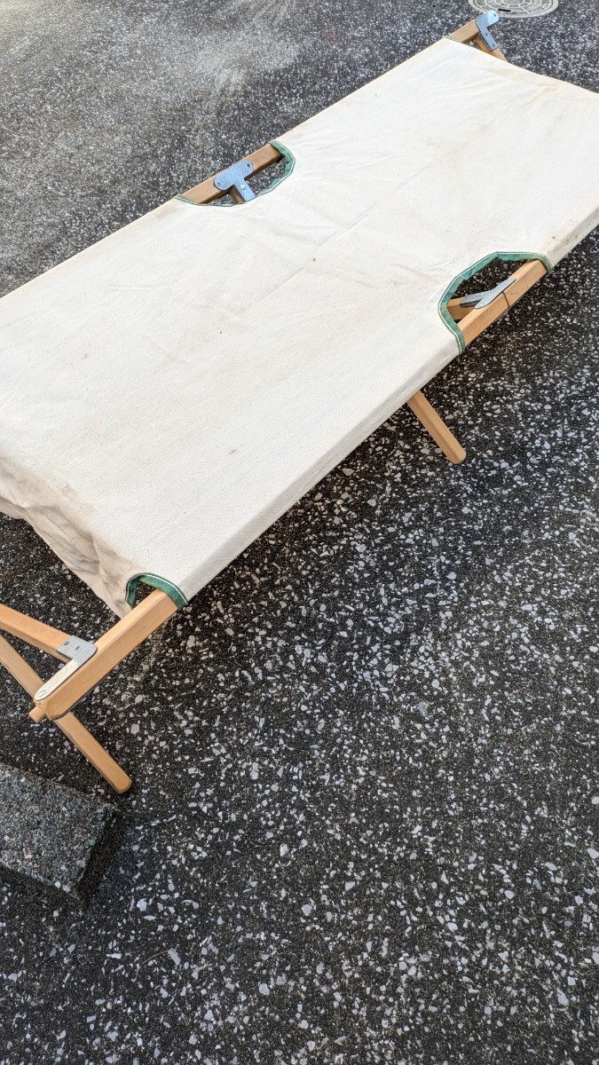 激安 ビンテージ ウッドコット 木製 キャンプコット 折り畳み ヴィンテージ アメリカ ディスプレイ 展示台 USA アウトドア の画像4