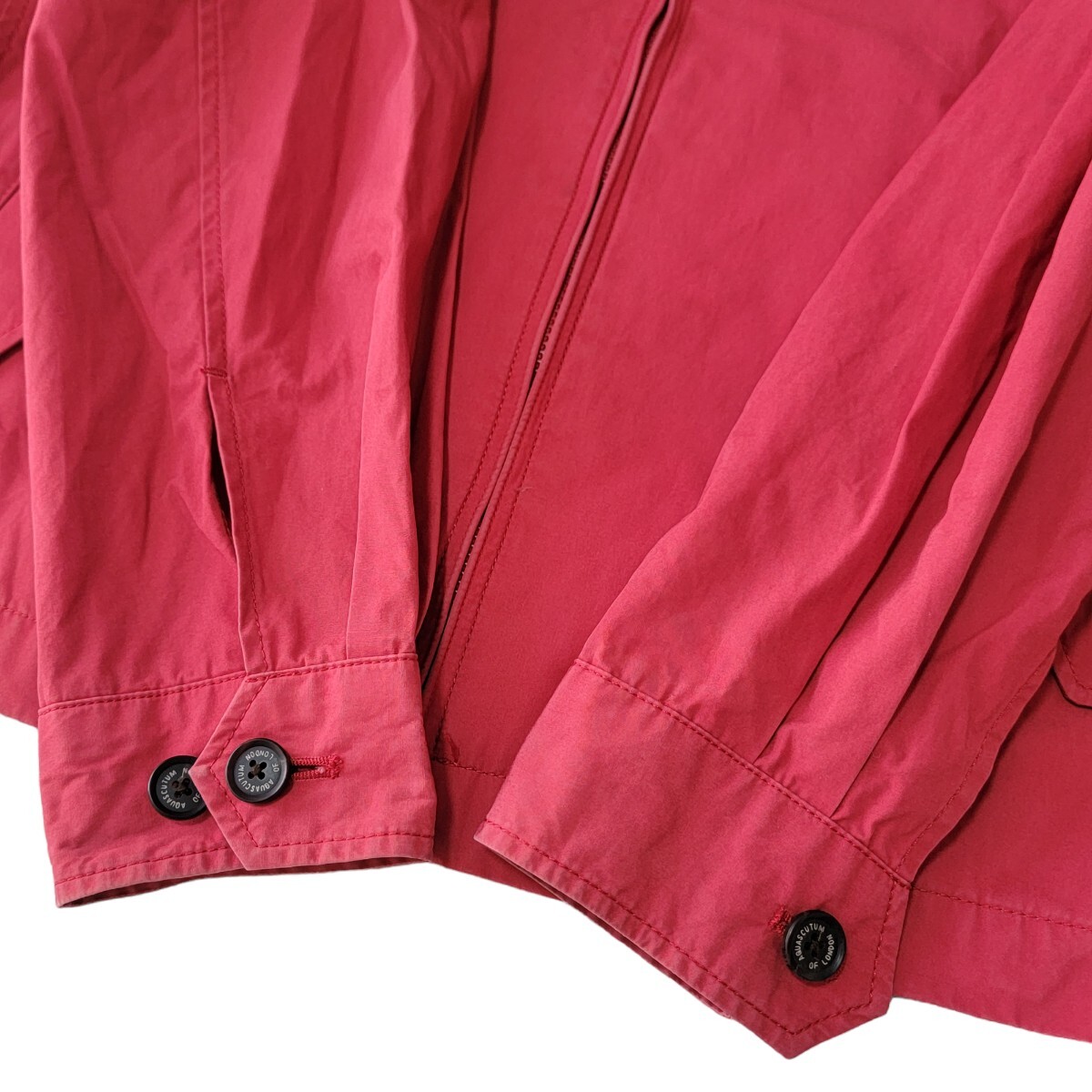 【希少色】日本製 アクアスキュータム Aquascutum ハリントンジャケット S スウィングトップ 赤 ブルゾン G-9 ハウスチェック柄
