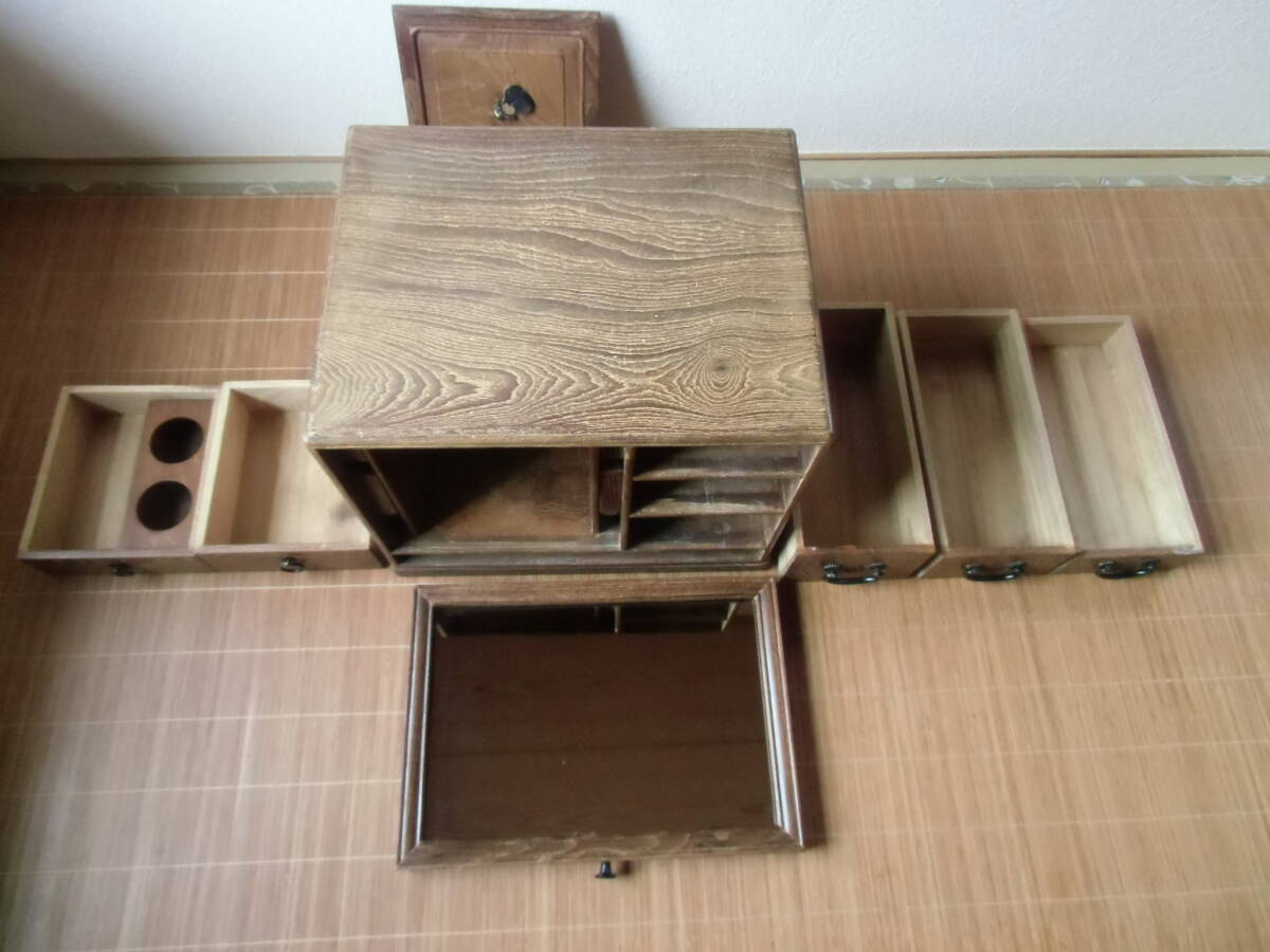 高級 小物入れ 鏡台 家具 日本製 木製 ミラー アンティークの画像9