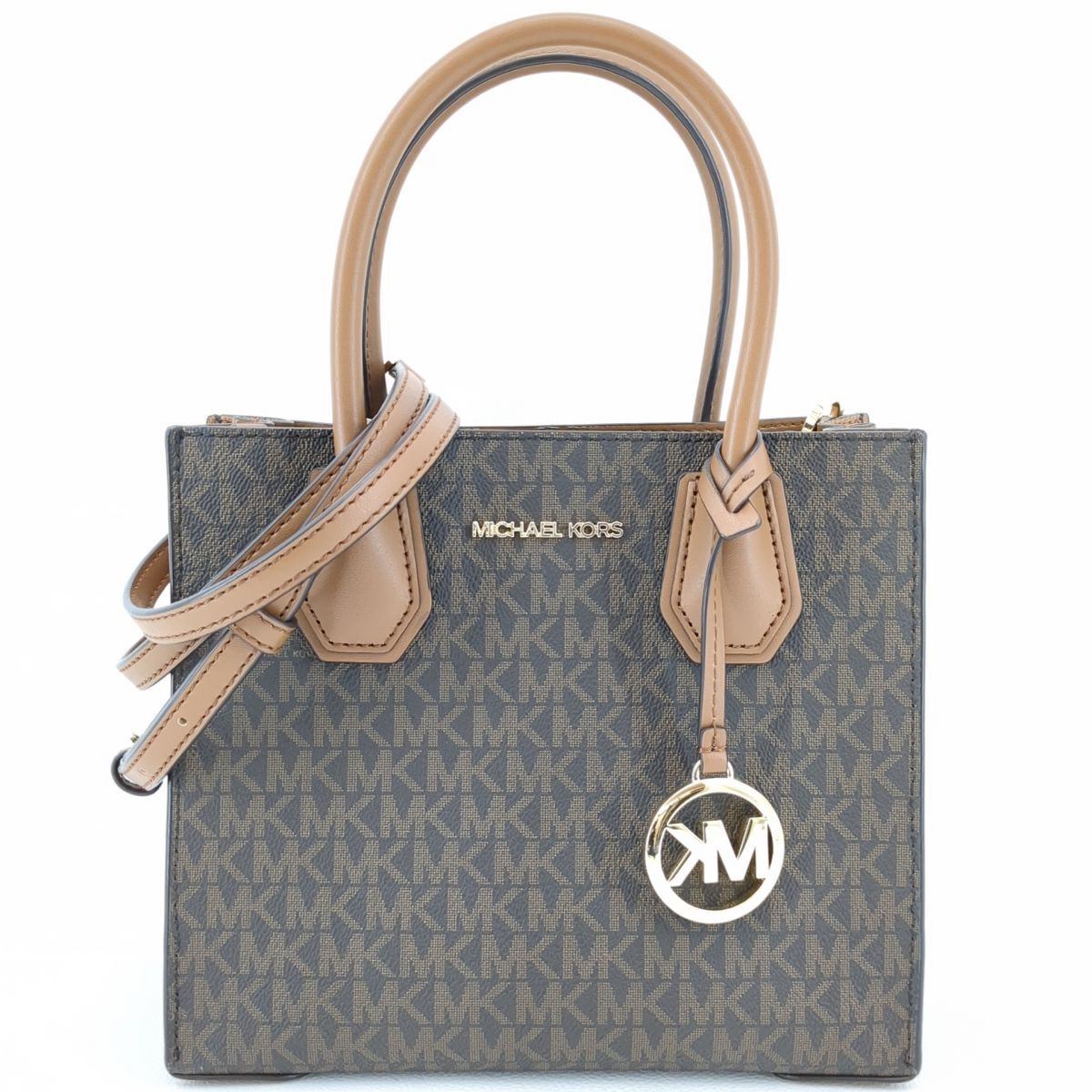 美品　マイケルコース　トートバッグ　ショルダー　マーサー　ブラウン　MKシグネチャー　MICHAEL KORS　中古　◆3111/藤枝インター店