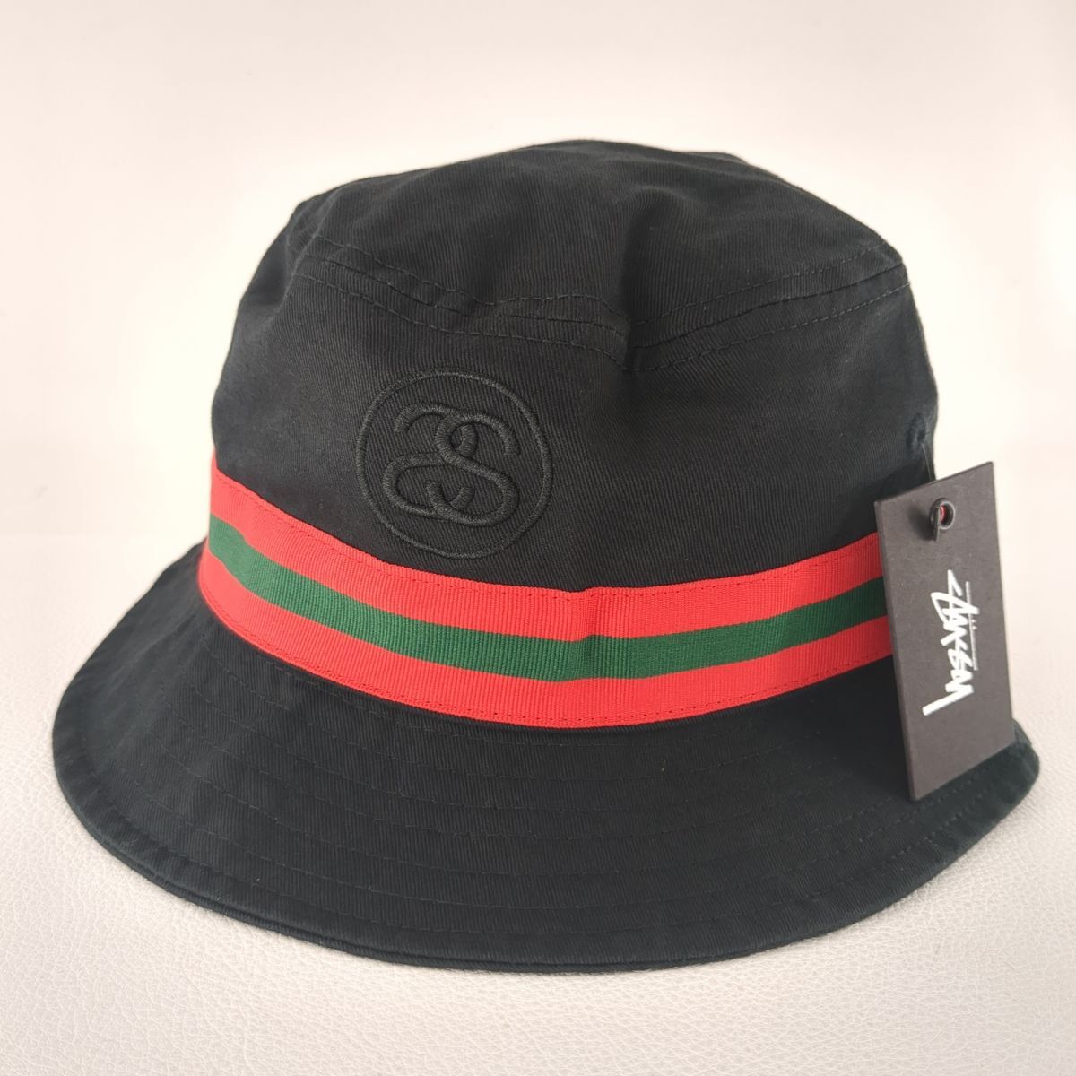 ステューシー ハット S/M ブラック SS LINK BAND BUCKET HAT stussy 帽子 古着 中古 ◆3114/高洲店の画像2