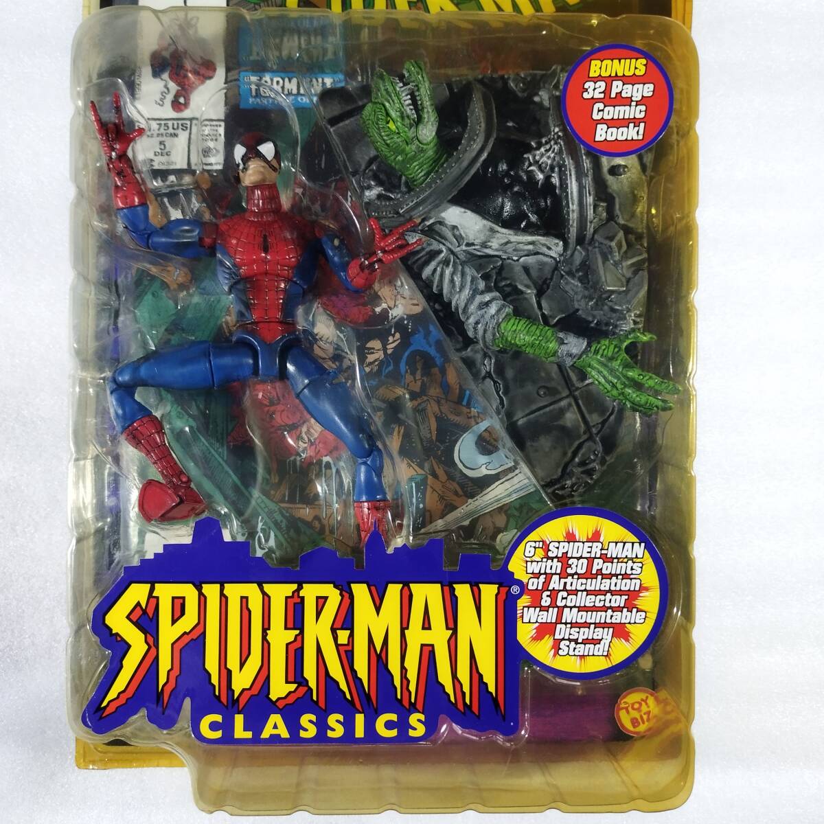 送料込み スパイダーマン・クラシック 未開封品 コミック付アソート２ フィギュア トイビズ BATTLE RAVAGED SPIDER-MAN CLASSICS の画像1