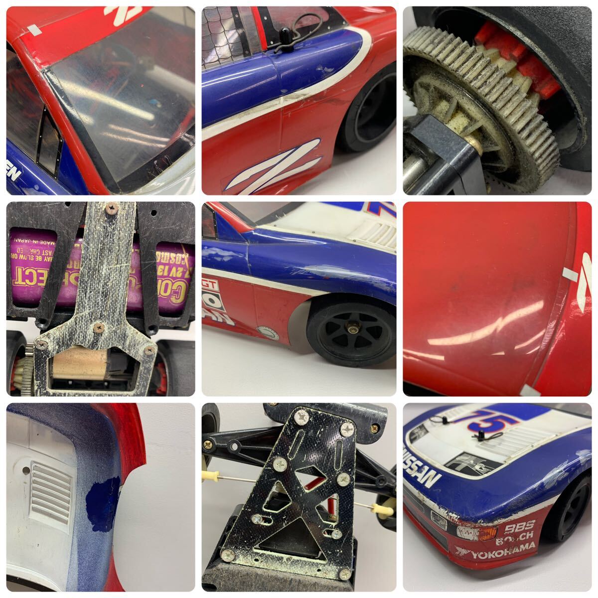 Y■ジャンク■ TAMIYA タミヤ 電動RC NISSAN 300ZX IMSA GTO ? フェアレディZ 本体 ボディ ラジコン 自作 ？ 当時物 ニッサン 日産 _画像8