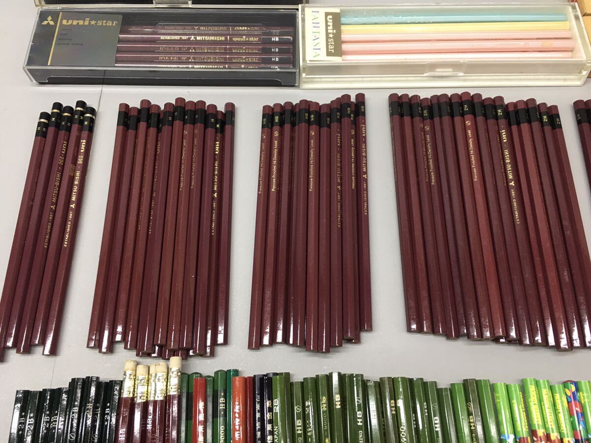 SU# unused # pencil approximately 430ps.@ large amount set sale uni MMC Mitsubishi dragonfly Tombow H HB 2H 3H B.... eraser attaching writing brush chronicle . Showa Retro 