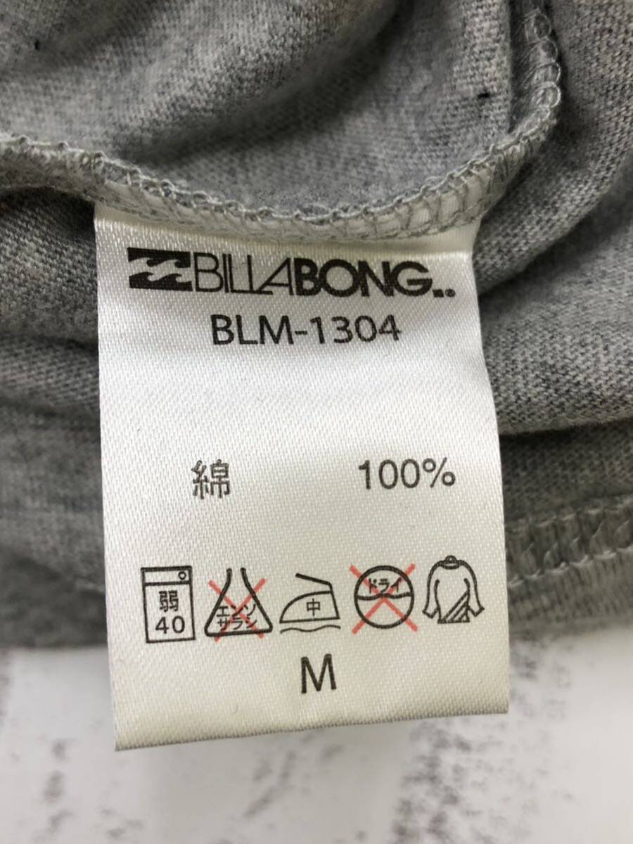 H■未使用■② BILLABONG ビラボン Tシャツ BLM-1304 グレー 灰色 メンズ Mサイズ ロゴプリント 綿100% 半袖 シャツ 丸首 タグ付き 保管品 _画像7