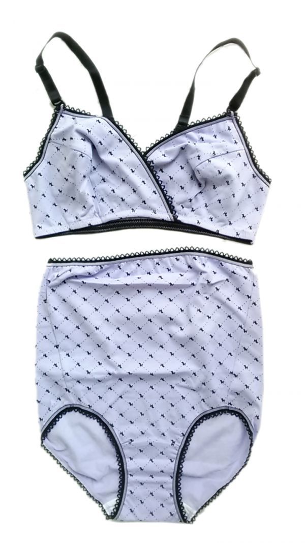 a4433# with translation poodle pattern maternity bras * shorts set ( pregnancy the first period ~. month ) maternity M * maternity M-L purple 