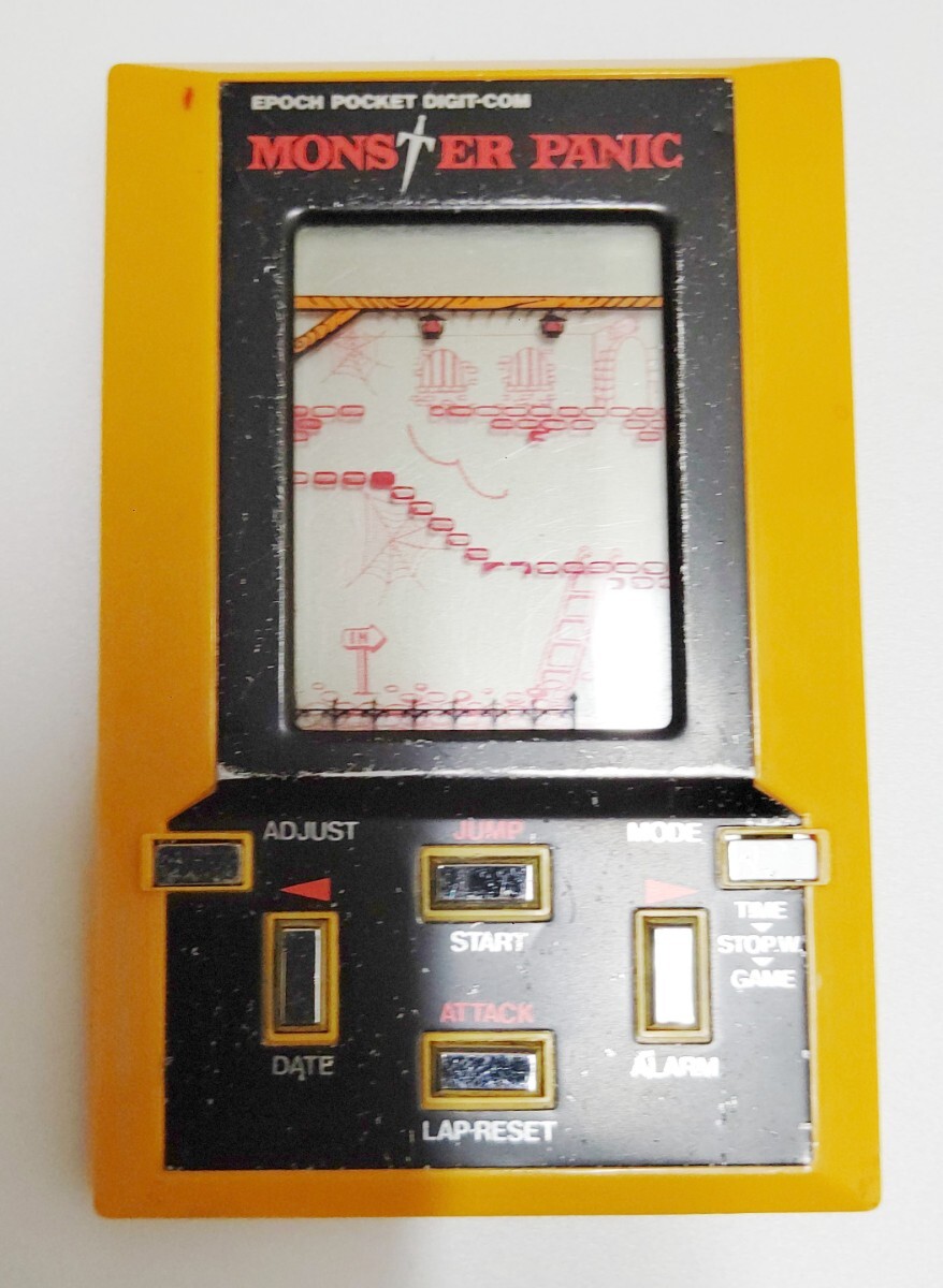  Monstar Panic Epo k company LCD game pocket teji com retro mobile game used operation verification ending box with instruction attached Game & Watch 