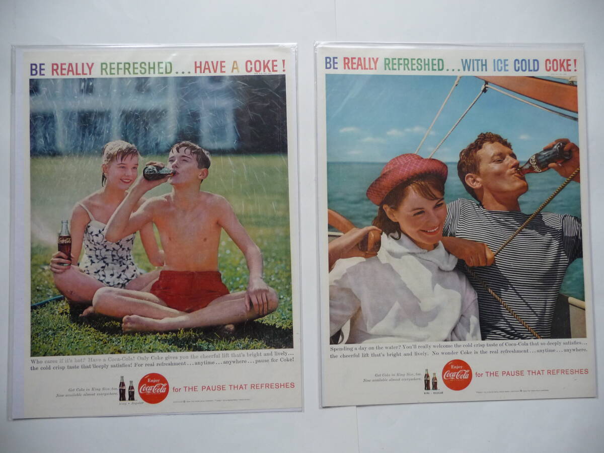◆◆コカコーラ　１９５０年代後半からＵＳＡ広告４枚◇　ＵＳＡ雑誌切り抜き広告　_画像2