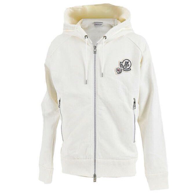 ★定価152,900円★ MONCLER Wワッペン パーカー XS ホワイト スウェット モンクレール トレーナー ブラマント BRAMANT 国内正規品_画像1