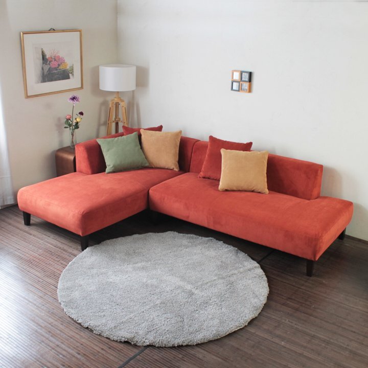 カウチソファ コーナーソファ 2人掛け 3人掛け ソファ ソファー 大型 大きい トマト [コーナー座って右タイプ] Luminoso-2p-couch
