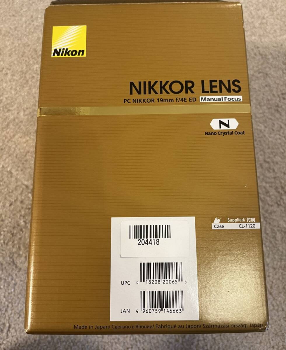  unused goods Nikon PC lens PC NIKKOR 19mm f/4E ED full size correspondence (3-6)