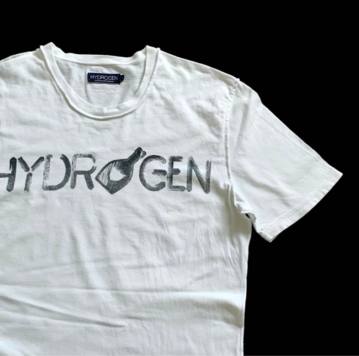 HYDROGEN ハイドロゲン　ロゴプリント半袖TシャツS ホワイト　国内正規品