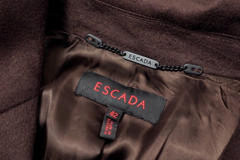 GN7708#エスカーダ ESCADA*ウール*アンゴラ混*ロングコート*オバーサイズ*マキシ丈*ブラウン*42_画像7