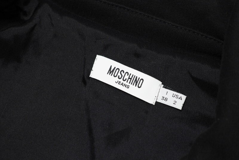 TH2683#イタリア製*モスキーノジーンズ MOSCHINO JEANS*コットン＊七分袖ブルゾン＊ロールアップ袖*ジャケット*ブラック系*38_画像9