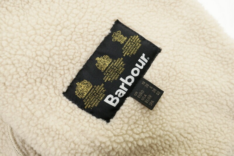 GJ1055 美品《Barbour/バブアー》BATTALION JACKET バタリオン 裏ボア キルティングジャケット レディース UK10 ネイビー_画像9